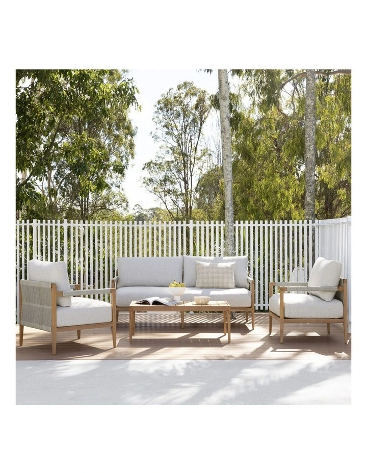 Allora 2.5 1 1 Timber and rope Lounge Setting with Coffee Table image 5