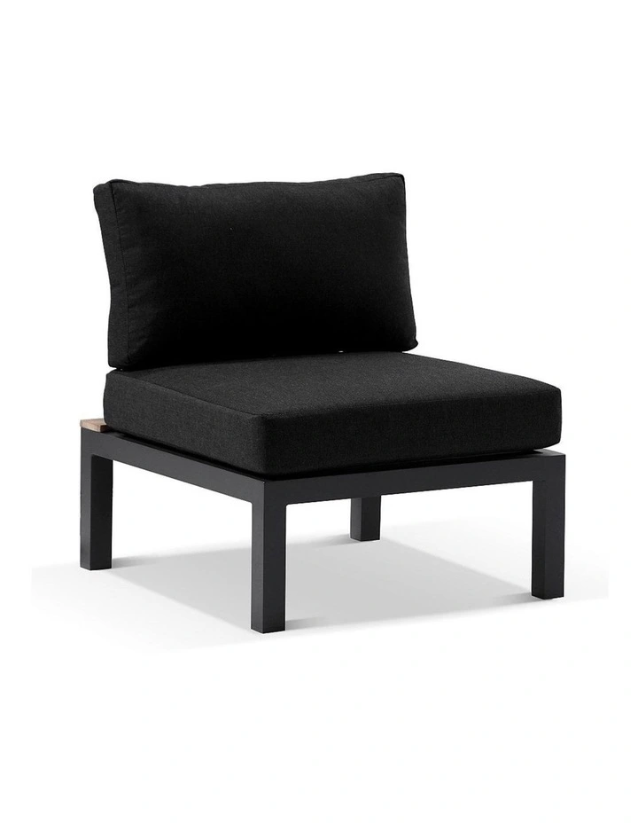 Nova Outdoor Aluminium Lounge and Dining Setting Charcoal With Single Modular & Denim Grey Cushions image 4