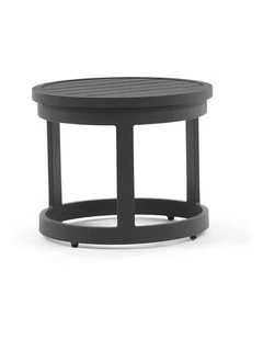 Santorini Round Outdoor Aluminium Side Table Charcoal