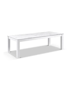 Hugo Ceramic 2.5m Outdoor Rectangle Aluminium Dining Table White