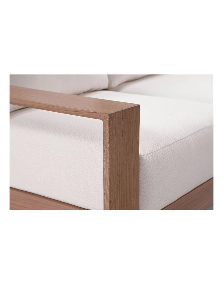 Mackay Outdoor Aluminium 1 Seater Arm Chair Mahogany & Bone Cushions image 3
