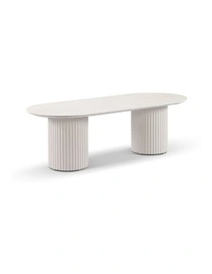 Aria Outdoor 2.4m Ceramic Top Aluminium Dining Table Light Dune