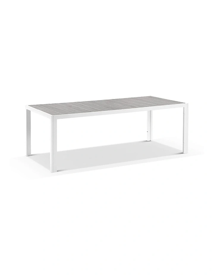 Southport Outdoor 2.17m Aluminium and Ceramic Rectangle Dining Table Frost White image 1