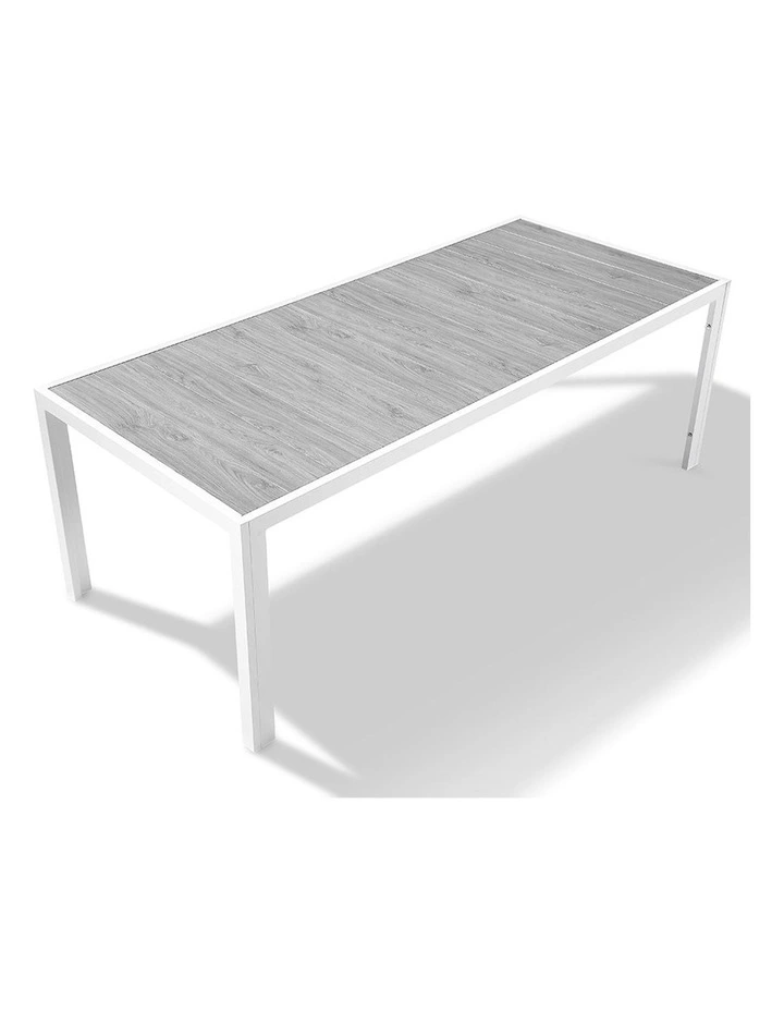 Southport Outdoor 2.17m Aluminium and Ceramic Rectangle Dining Table Frost White image 2