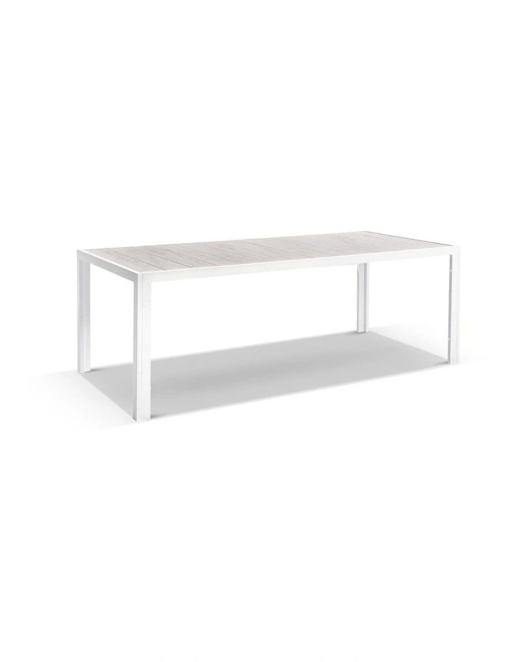 Southport Outdoor 2.17m Aluminium and Ceramic Rectangle Dining Table Frost White image 3
