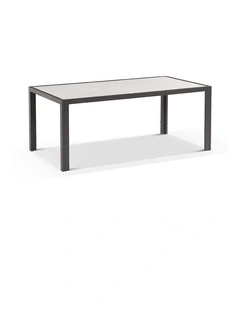 Alpine Outdoor 1.85m Aluminium and Ceramic Rectangle Dining Table Slate Grey