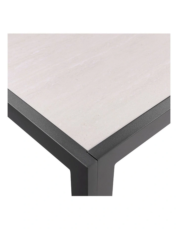 Alpine Outdoor 1.85m Aluminium and Ceramic Rectangle Dining Table Slate Grey image 3