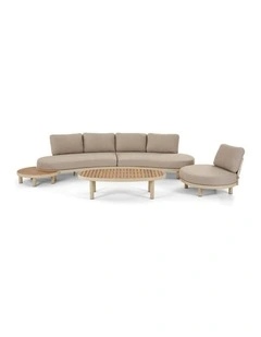 Cottesloe Outdoor Rope Lounge Set with Coffee Table and Side