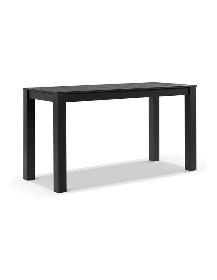 Santorini Outdoor Aluminium 2m Bar Table Charcoal With 8 Stools & Light Grey Cushions image 4
