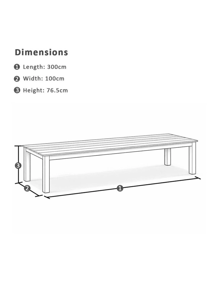 Barbados Outdoor Teak 3m Rectangle Table image 6