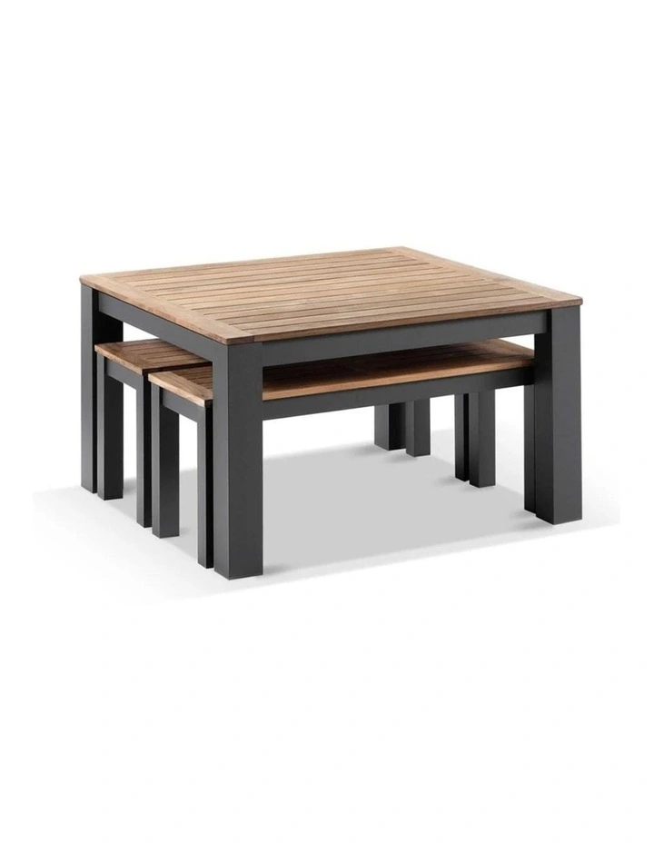 Nova Outdoor Aluminium Lounge and Dining Setting Charcoal & Denim Grey Cushions image 3