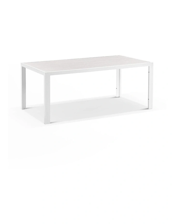Alpine 6 Seater Rope and Aluminium Dining Table Chairs Setting Frost White image 3