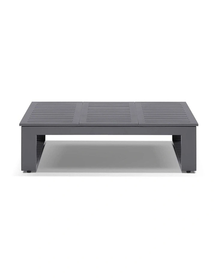 Santorini Package C Outdoor Aluminium Corner Lounge Charcoal & Denim Grey Cushions image 2