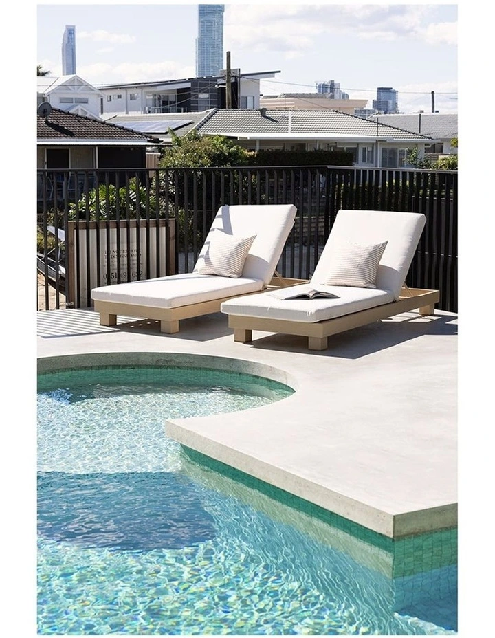 Santorini Aluminium Sun Lounge Set Light Dune With Sunbrella Canvas Cushion & Sunbrellla Cushions image 5