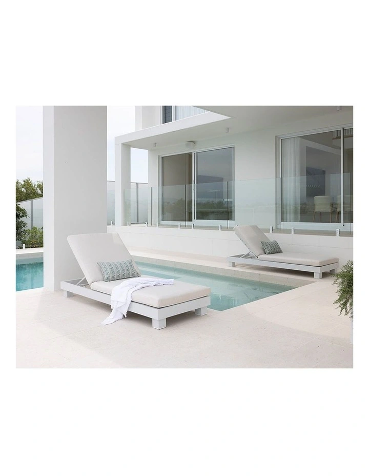 Santorini Aluminium Sun Lounge Set Light Dune With Sunbrella Canvas Cushion & Sunbrellla Cushions image 6