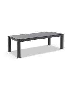 Hugo Ceramic 2.5m Outdoor Rectangle Aluminium Dining Table Charcoal