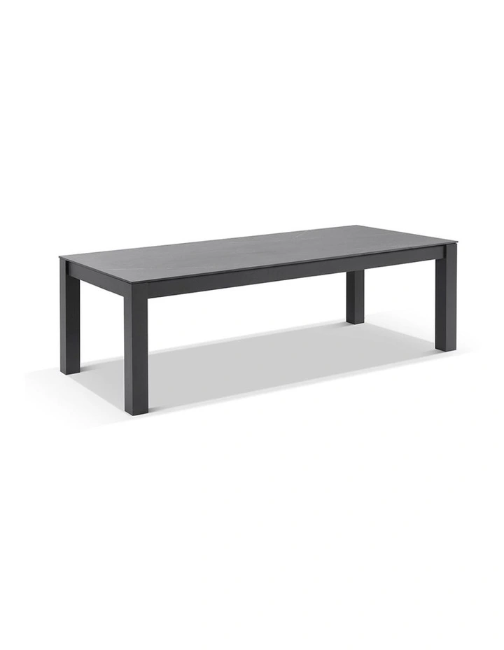Hugo Ceramic 2.5m Outdoor Rectangle Aluminium Dining Table Charcoal image 1