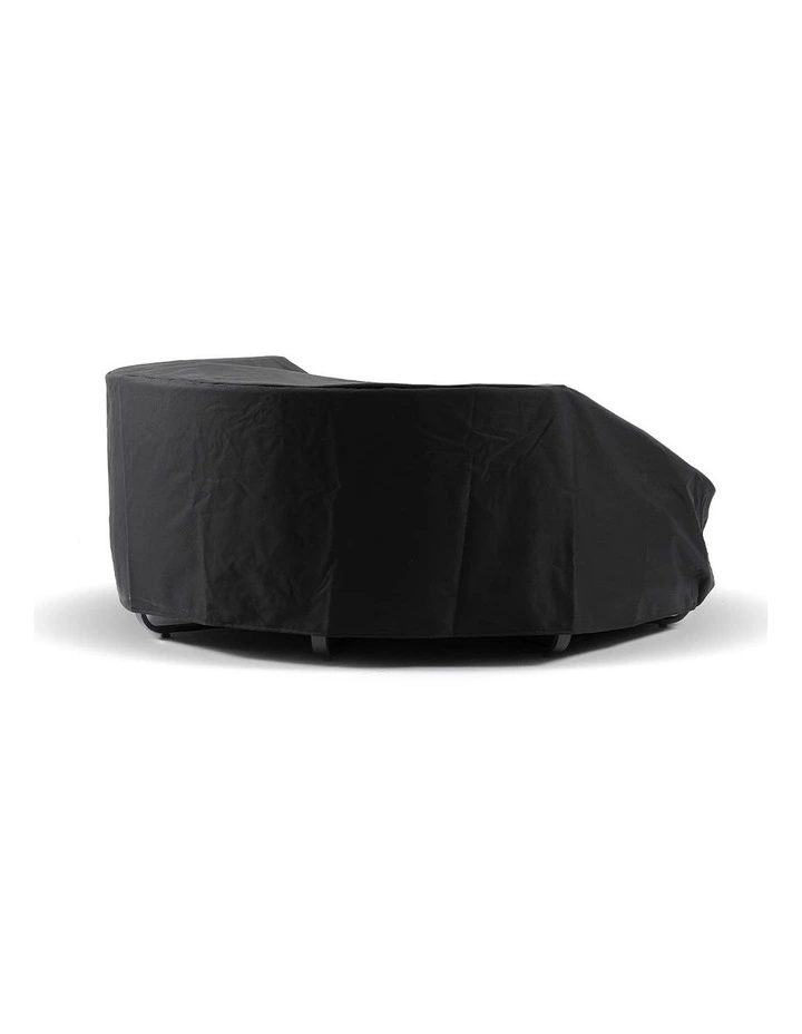 Cannes Large 2m Outdoor Round Aluminium and Rope Daybed Charcoal & Denim Grey Cushions image 5