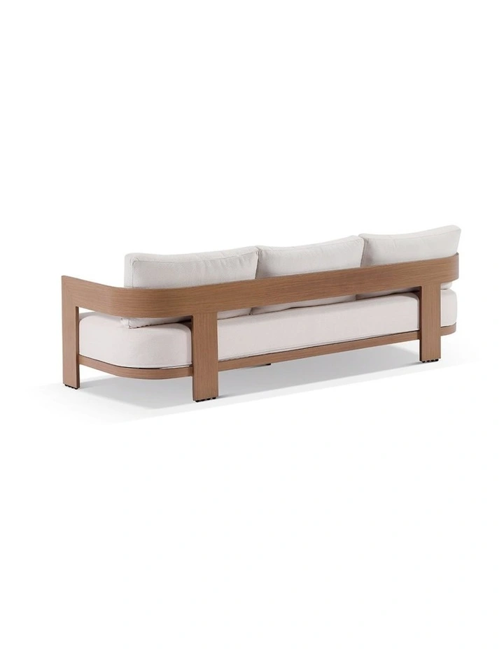 Marlo 3 1 1 Outdoor Aluminium Lounge Set Mahogany With Coffee Table & Bone Cushions image 6