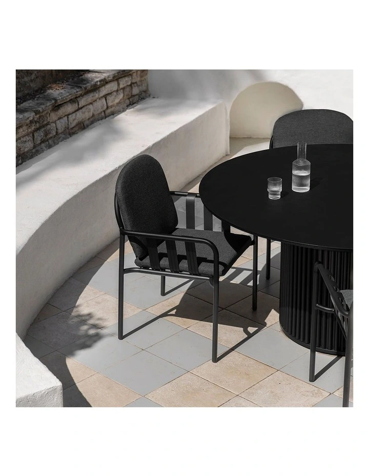 Mornington Outdoor 1.5m Round Dining Setting with 6 Chairs Midnight image 6