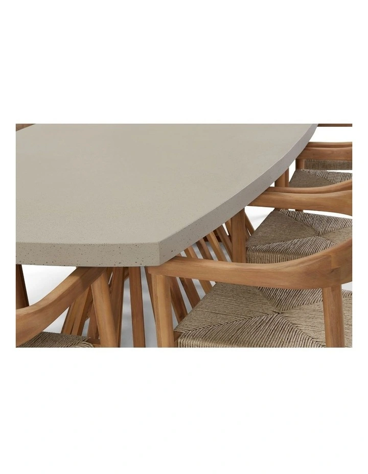Waverley 2.6m Indoor Outdoor Concrete Look Dining Set with 10 Kotara Chairs image 4