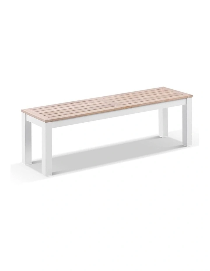 Balmoral 1.8m Teak Top Aluminium Table White image 3