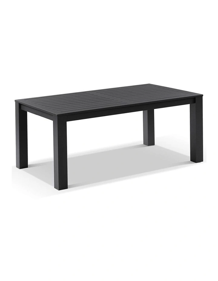 Santorini 1.8m Outdoor Rectangle Aluminium Dining Table Charcoal image 1