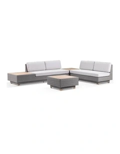 Acapulco Package A - Outdoor Wicker and Teak Lounge with Sunbrella Cushions