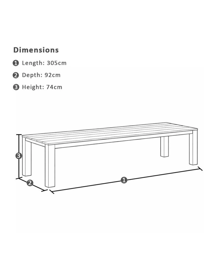 Entertainer 3.05m Outdoor Aluminium Dining Table Mahogany image 6