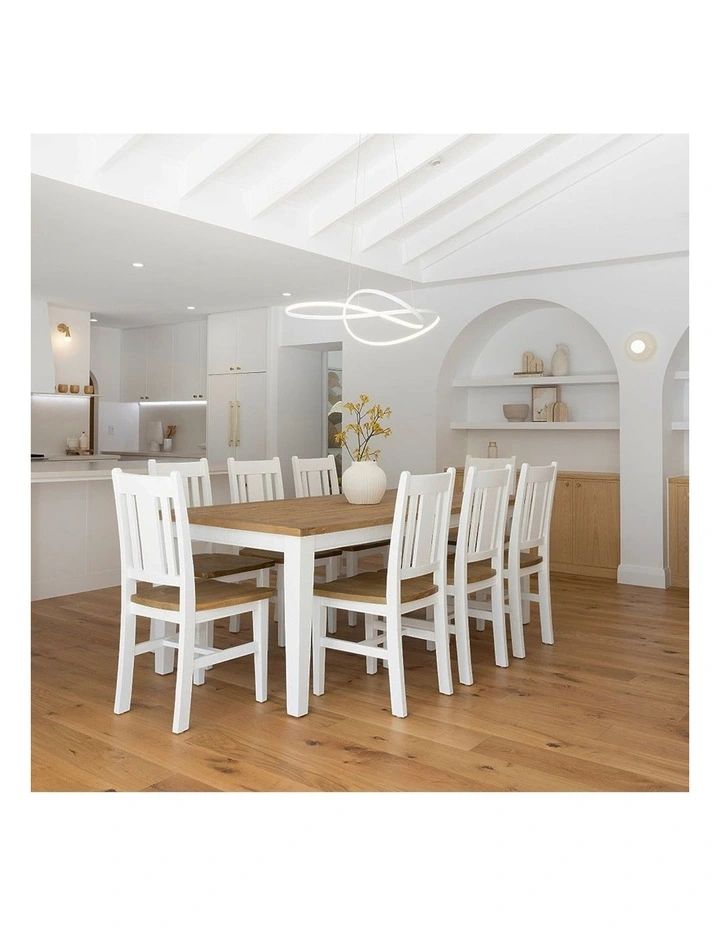 Leura Belle Rustic 8 Seater Rectangle Dining Table and Chairs Setting image 2