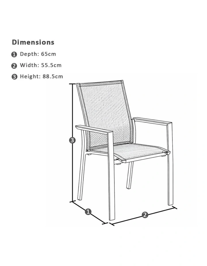 Houston Outdoor 1.5m Round Aluminium Table with 6 Patonga Dining Chairs White image 7