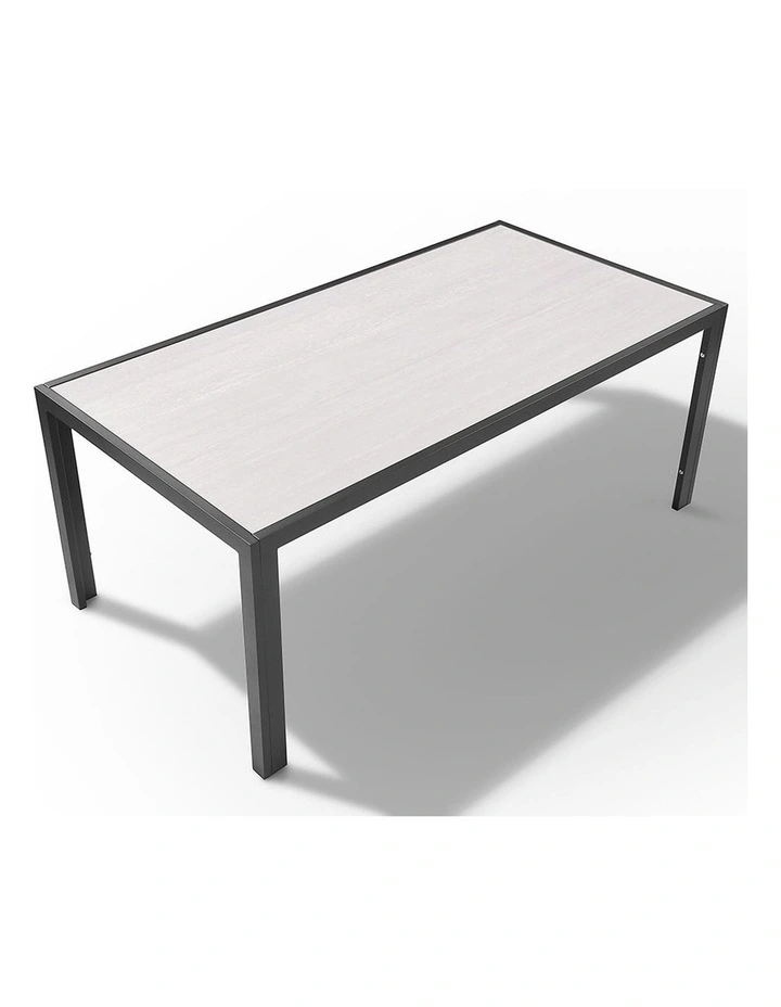 Alpine 6 Seater Rope and Aluminium Dining Table Chairs Setting Slate Grey image 7