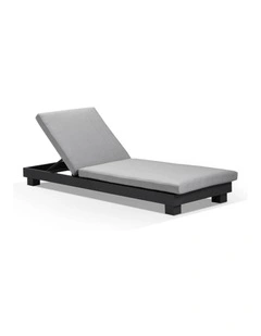 Santorini Aluminium Sun Lounge Charcoal With Sunbrella Cushion & Cast Slate Cushions