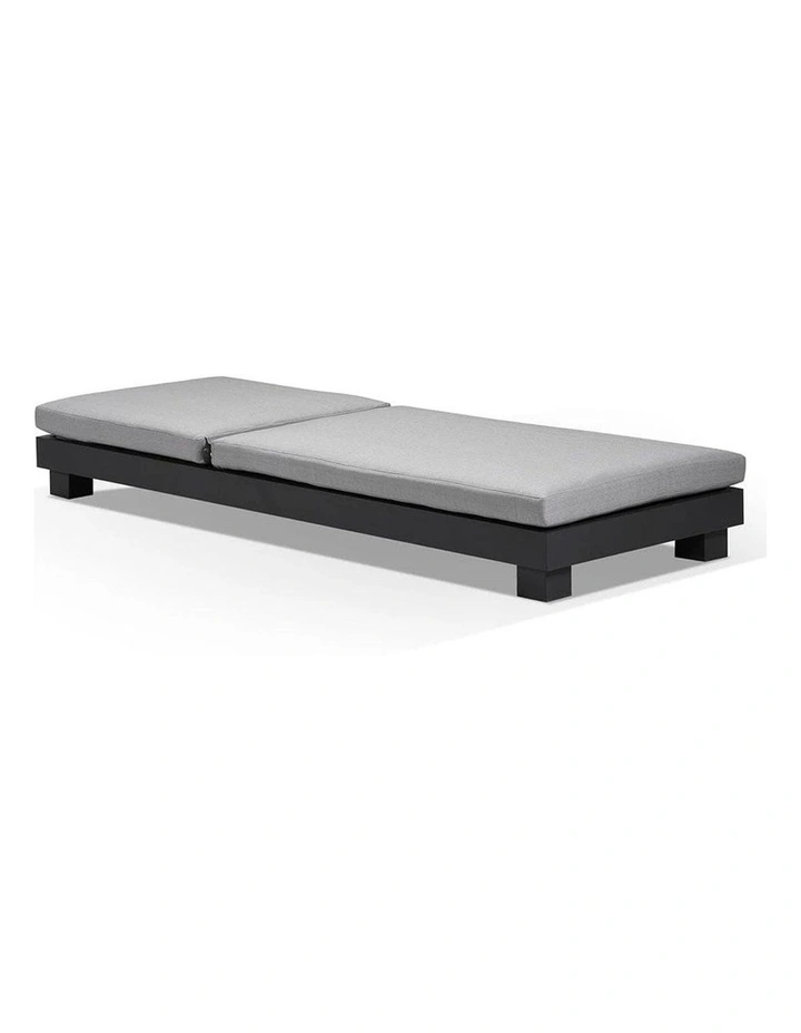Santorini Aluminium Sun Lounge Charcoal With Sunbrella Cushion & Cast Slate Cushions image 2