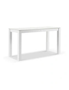 Hugo Outdoor Ceramic 2m Rectangle Aluminium Bar Table White