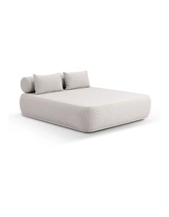 Norfolk Outdoor Aluminium Double Sun Lounge Daybed Light Dune & Sandstone Olefin Cushions