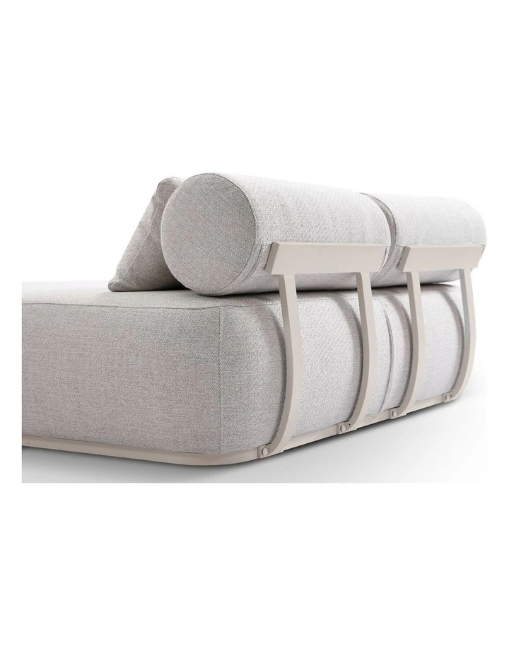 Norfolk Outdoor Aluminium Double Sun Lounge Daybed Light Dune & Sandstone Olefin Cushions image 6
