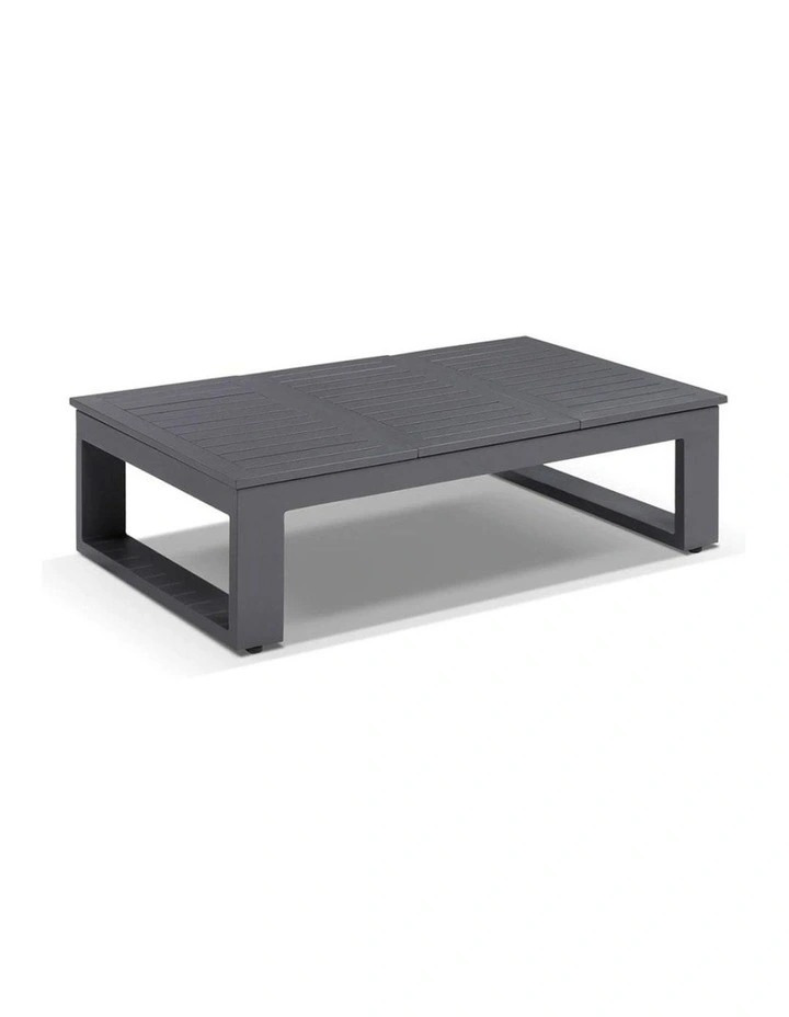 Santorini Package A Outdoor Aluminium Corner Lounge Charcoal & Textured Olefin Grey Cushions image 2