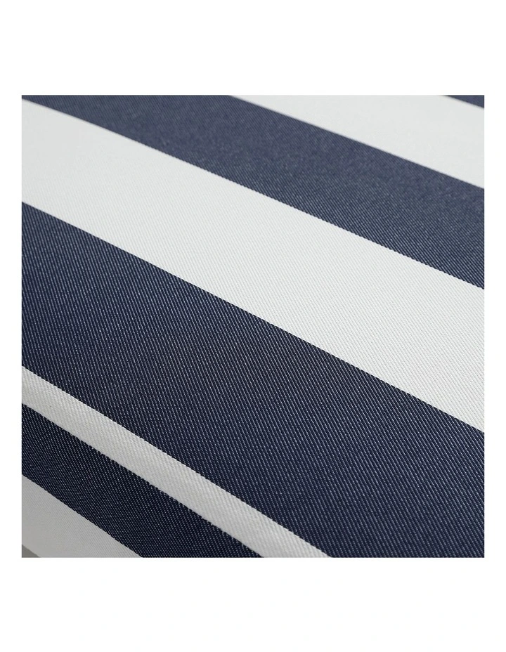 Santorini Aluminium Double Sun Lounge White & Navy Stripe Cushions image 2