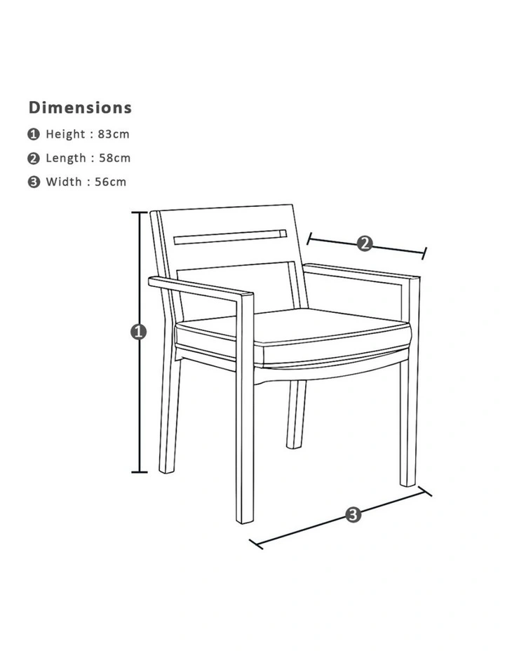 Austin Outdoor 2.2m-3m Extension Dining Set with Light Oak Aluminium and 10 Santorini Chairs image 6