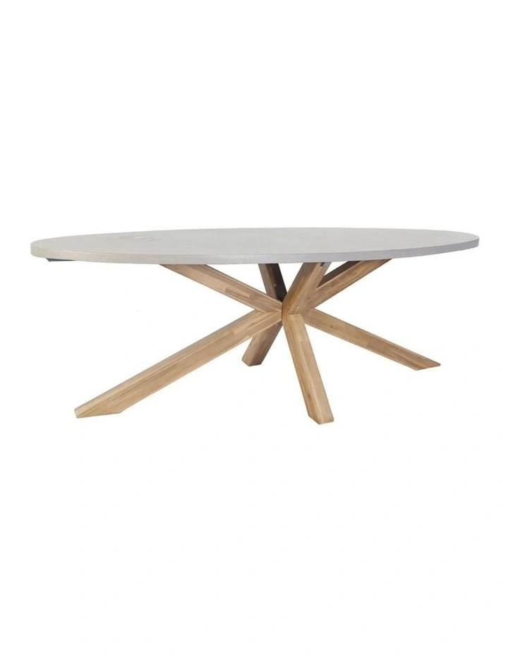 Tamarama Oval Indoor Outdoor Concrete Look Dining Table image 1