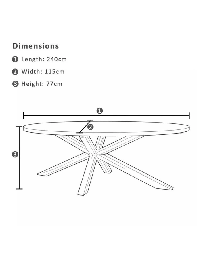 Tamarama Oval Indoor Outdoor Concrete Look Dining Table image 3