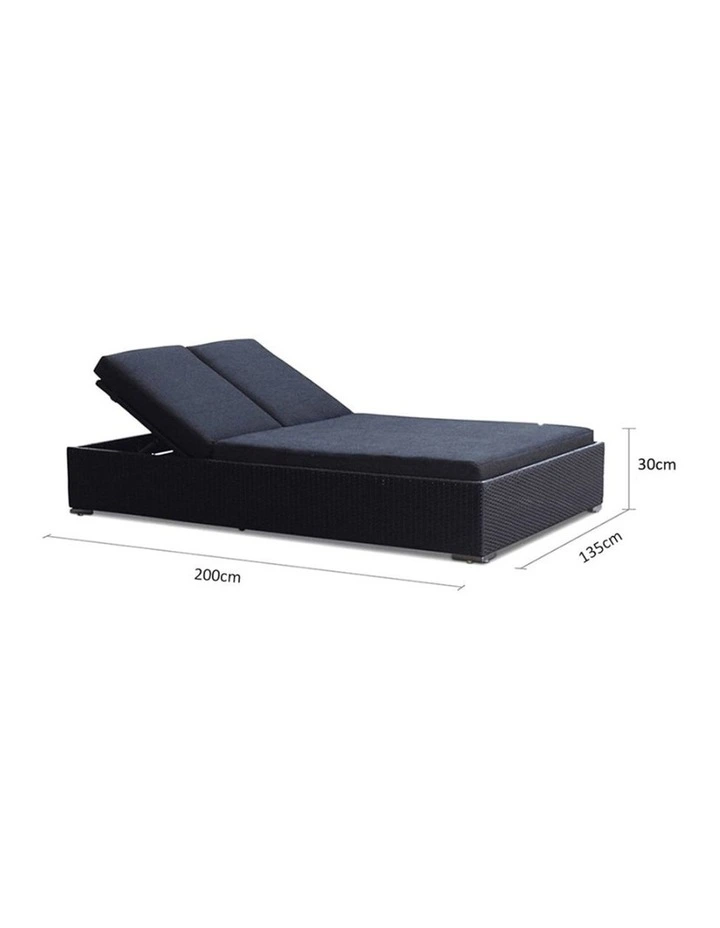 Breeze Outdoor Wicker Double Sun Lounge with Adjustable Back Rests image 3