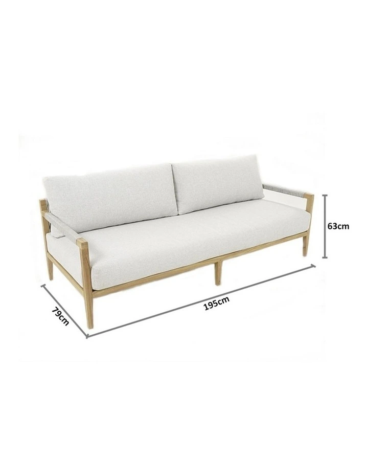 Allora 2.5 Seater Timber and Rope Lounge image 2