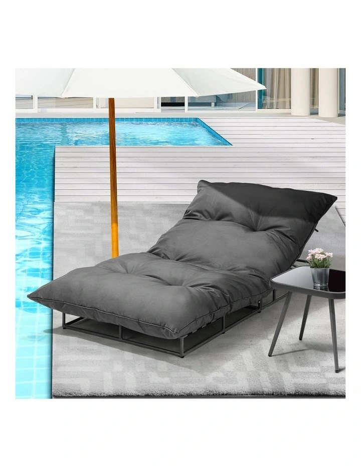 Livsip Sun Lounge Outdoor Day Bed Lounge Setting Grey image 4