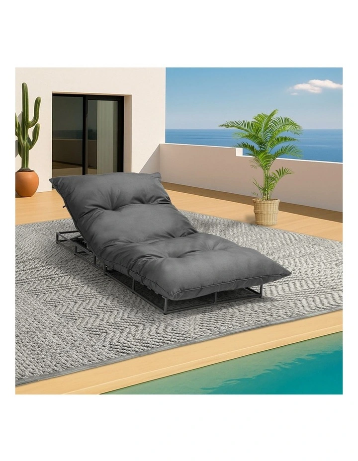 Livsip Sun Lounge Outdoor Day Bed Lounge Setting Grey image 5