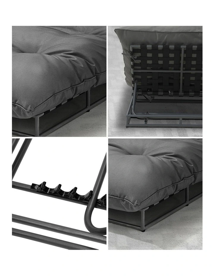 Livsip Sun Lounge Outdoor Day Bed Lounge Setting Grey image 7
