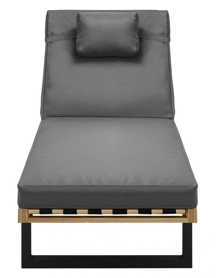 Livsip Outdoor Sun Lounge Beach Chairs Grey image 2