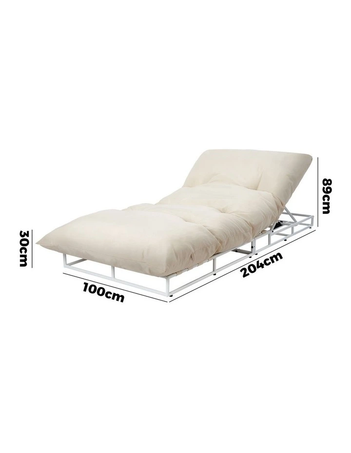 Livsip Sun Lounge Outdoor Day Bed Lounge Setting Beige image 3