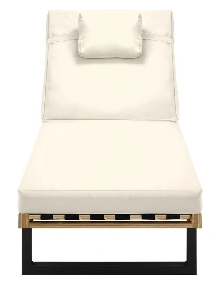 Livsip Outdoor Sun Lounge Beach Chairs Beige image 2